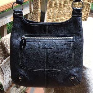 Coach Black Leather Adjustable Crossbody Bag